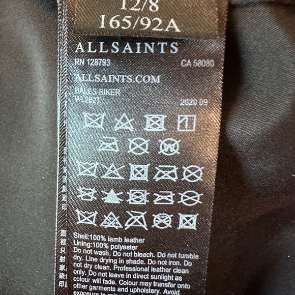 All Saints Bales Biker Jacket Zip Moto Double Buckle - Picture 12 of 13